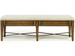 Mor Furniture Seating For 6|Dining Room Sets|Bay Creek Extendable Dining Table, 4 V-Back Chairs & High Back Bench In Graphite
