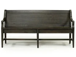Mor Furniture Seating For 6|Dining Room Sets|Bay Creek Extendable Dining Table, 4 V-Back Chairs & High Back Bench In Graphite