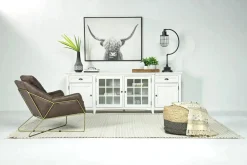 Mor Furniture Media Consoles & Hutches|Tv Stands|Bay Creek Media Console In Nutmeg W/ Usb Charger, 70 Inch