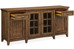 Mor Furniture Media Consoles & Hutches|Tv Stands|Bay Creek Media Console In Nutmeg W/ Usb Charger, 70 Inch