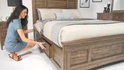 Mor Furniture Beds|Bay Creek Panel Bed In Light Gray, Queen