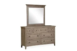 Mor Furniture Bedroom Sets|Bay Creek Panel Bed W/ Storage, Dresser, Mirror & Nightstand In Nutmeg, Queen Toasted Nutmeg