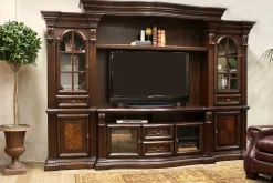 Mor Furniture Tv Stands|Entertainment Centers|Bella 4 Piece Entertainment Center In Brown