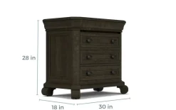 Mor Furniture Nightstands|Bellamy 4 Drawer Nightstand In Charcoal