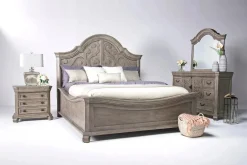 Mor Furniture Beds|Bellamy Arch Panel Bed In Charcoal, Eastern King