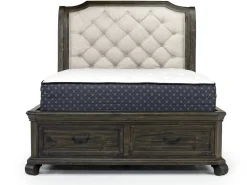 Mor Furniture Bedroom Sets|Bellamy Sleigh Bed, Dresser, Mirror & 4 Drawer Nightstand In , Queen Charcoal