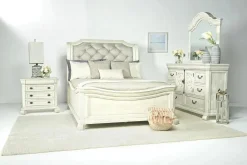 Mor Furniture Beds|Bellamy Sleigh Bed W/ Storage In White, Queen