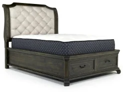 Mor Furniture Beds|Bellamy Sleigh Bed W/ Storage In White, Queen