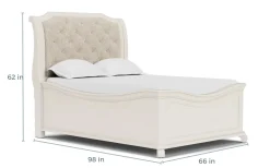 Mor Furniture Beds|Bellamy Sleigh Bed W/ Storage In White, Queen