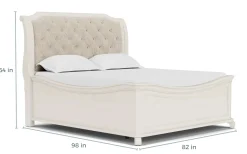 Mor Furniture Beds|Bellamy Sleigh Bed W/ Storage In White, Queen