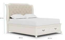 Mor Furniture Beds|Bellamy Sleigh Bed W/ Storage In White, Queen
