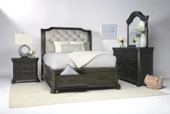 Mor Furniture Beds|Bellamy Sleigh Bed W/ Storage In White, Queen