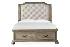 Mor Furniture Beds|Bellamy Sleigh Bed W/ Storage In White, Queen
