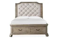 Mor Furniture Beds|Bellamy Sleigh Bed W/ Storage In White, Queen