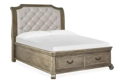 Mor Furniture Beds|Bellamy Sleigh Bed W/ Storage In White, Queen