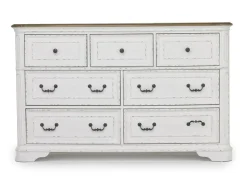 Mor Furniture Dressers & Chests|Bellevue Dresser In Antique White & Walnut