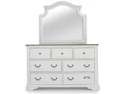 Mor Furniture Bedroom Mirrors|Bellevue Mirror In Antique White/ Walnut