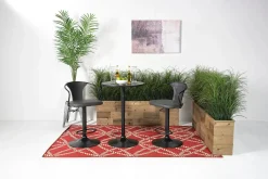 Mor Furniture Barstools|Seating For 2|Bentley Adjustable Height Round Pub Table In Black & 2 Eagle Barstools, Swivel