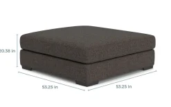 Mor Furniture Ottomans|Bermuda Oversized Ottoman In Telly Linen