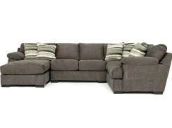 Mor Furniture Sectionals|Bermuda Tux Loveseat Chaise Sectional Ii In , Left Facing Victory Sterling