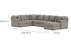 Mor Furniture Sectionals|Bermuda Tux Sofa Chaise Sectional, Left Facing, Down - Custom Order