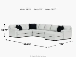 Mor Furniture Sectionals|Bermuda Tux Sofa Chaise Sectional, Left Facing, Down - Custom Order