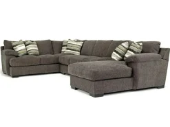 Mor Furniture Sectionals|Bermuda Tux Sofa Chaise Sectional In , Left Facing Victory Sterling