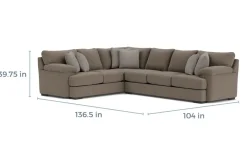Mor Furniture Sectionals|Bermuda Tux Sofa Sectional, Right Facing, Down - Custom Order