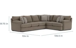 Mor Furniture Sectionals|Bermuda Tux Sofa Sectional, Right Facing, Down - Custom Order