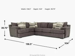 Mor Furniture Sectionals|Bermuda Tux Sofa Sectional In , Left Facing Victory Sterling