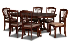 Mor Furniture Seating For 6|Dining Room Sets|Bixby Oval Dining Table & 6 Chairs In Espresso