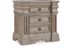 Mor Furniture Nightstands|Blairhurst 3 Drawer Charging Nightstand In Light Grayish Brown