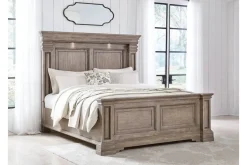 Mor Furniture Bedroom Sets|Blairhurst Panel Bed, Dresser, Mirror & Nightstand In Light Grayish Brown, Queen