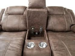 Mor Furniture Reclining Loveseats|Loveseats|Blake 2 Power Console Loveseat In Reina Bark