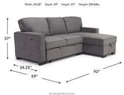 Mor Furniture Sofas|Bloom Reversible Sofa Chaise In Gray