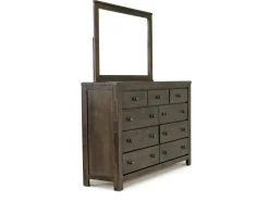 Mor Furniture Bedroom Sets|Blue Ridge Panel Bed, Dresser, Mirror & Nightstand In Rustic Gray, Queen