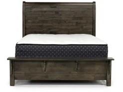 Mor Furniture Bedroom Sets|Blue Ridge Panel Bed, Dresser, Mirror & Nightstand In Rustic Gray, Queen