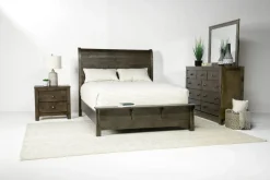 Mor Furniture Beds|Blue Ridge Panel Bed In Rustic Gray, Queen