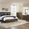 Mor Furniture Bedroom Sets|Boracay Panel Bed W/ Storage, Dresser, Mirror & Nightstand In Wild Oats Brown, Queen