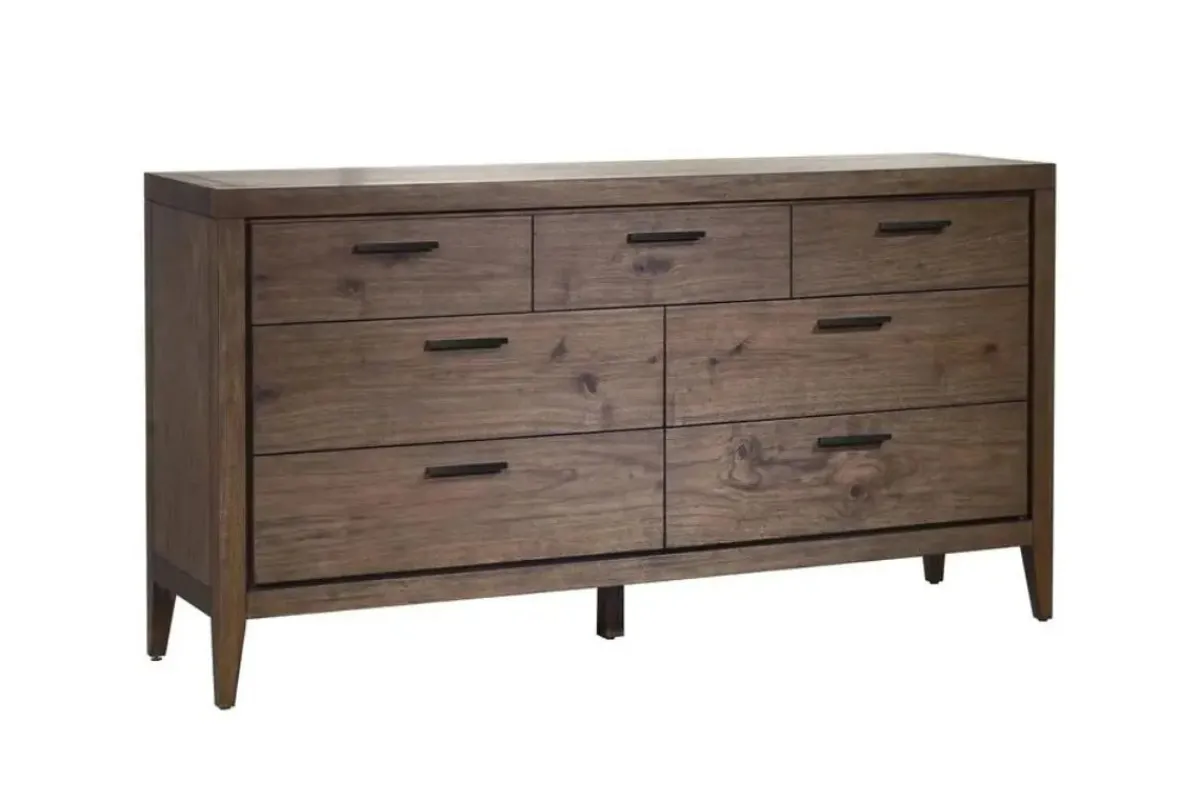Mor Furniture Bedroom Sets|Boracay Panel Bed W/ Storage, Dresser, Mirror & Nightstand In Wild Oats Brown, Queen
