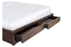 Mor Furniture Beds|Boracay Panel Bed W/ Storage In Wild Oats Brown, Queen