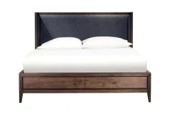 Mor Furniture Beds|Boracay Panel Bed W/ Storage In Wild Oats Brown, Queen