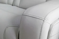 Mor Furniture Reclining Loveseats|Loveseats|Bowden 2 Power Console Loveseat W/ Cooler In Blanca Light Gray Leather