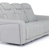 Mor Furniture Reclining Sofas|Sofas|Bowden 2 Power Sofa W/ Drop Down Table In Blanca Light Gray Leather
