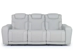 Mor Furniture Reclining Sofas|Sofas|Bowden 2 Power Sofa W/ Drop Down Table In Blanca Light Gray Leather