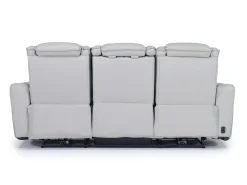 Mor Furniture Reclining Sofas|Sofas|Bowden 2 Power Sofa W/ Drop Down Table In Blanca Light Gray Leather