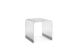 Mor Furniture Sofa & End Tables|Bowie End Table In Clear Acrylic/Brushed Stainless Steel
