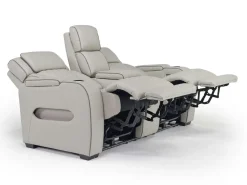 Mor Furniture Reclining Loveseats|Loveseats|Boyington 2 Power Console Loveseat In Gray Leather
