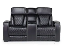 Mor Furniture Reclining Loveseats|Loveseats|Boyington 2 Power Console Loveseat In Gray Leather