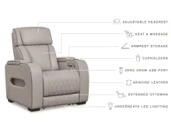 Mor Furniture Recliners|Boyington 2 Power Recliner In Gray Leather